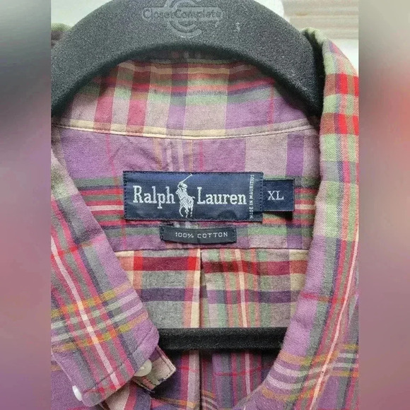 Ralph Lauren Blue Label Men's Plaid Button Down Casual Shirt Size XL - Picture 3 of 3